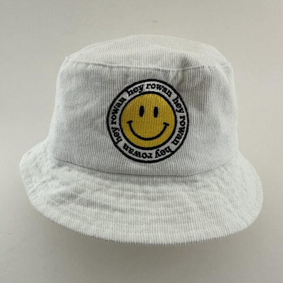 HEY ROWAN Bucket Hat Fitted Sun Cap Smiling White Corduroy Beach Fishing - Picture 6 of 9